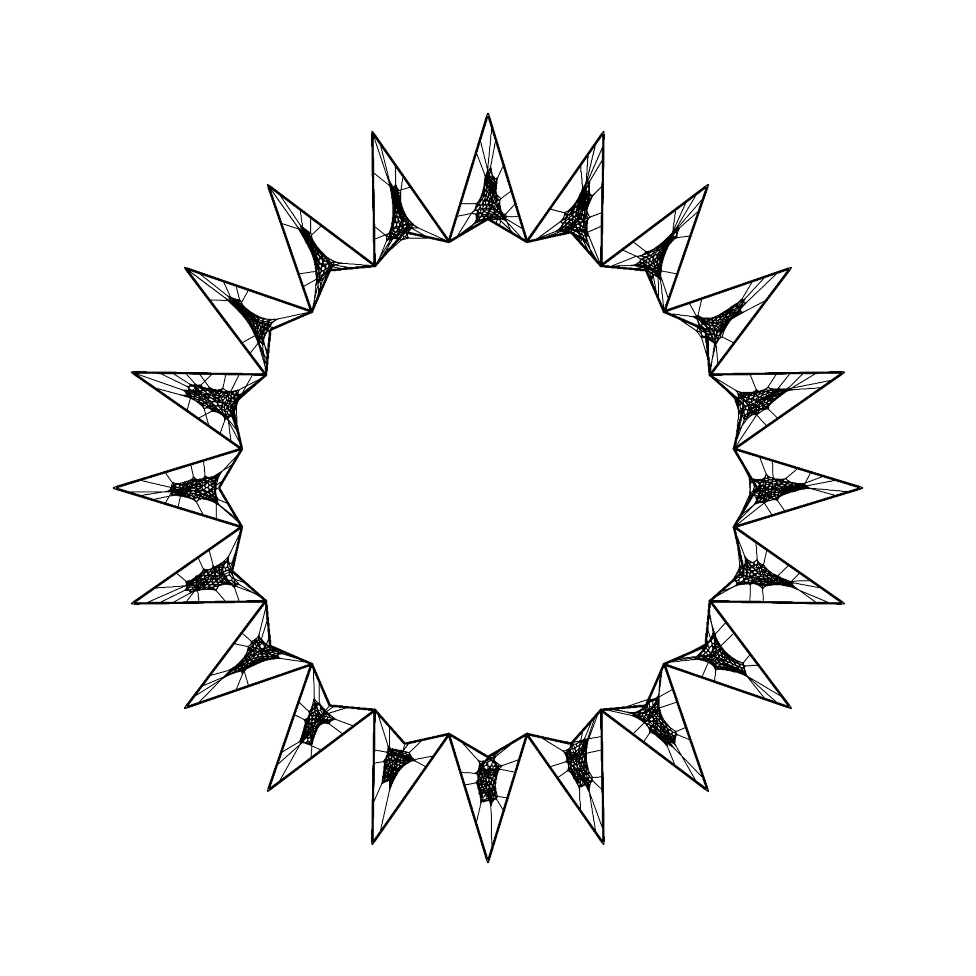Draufsicht des Endvorschlags mit den im Kreis angeordneten Modulen entsprechend dem FAU-USP-Logomuster