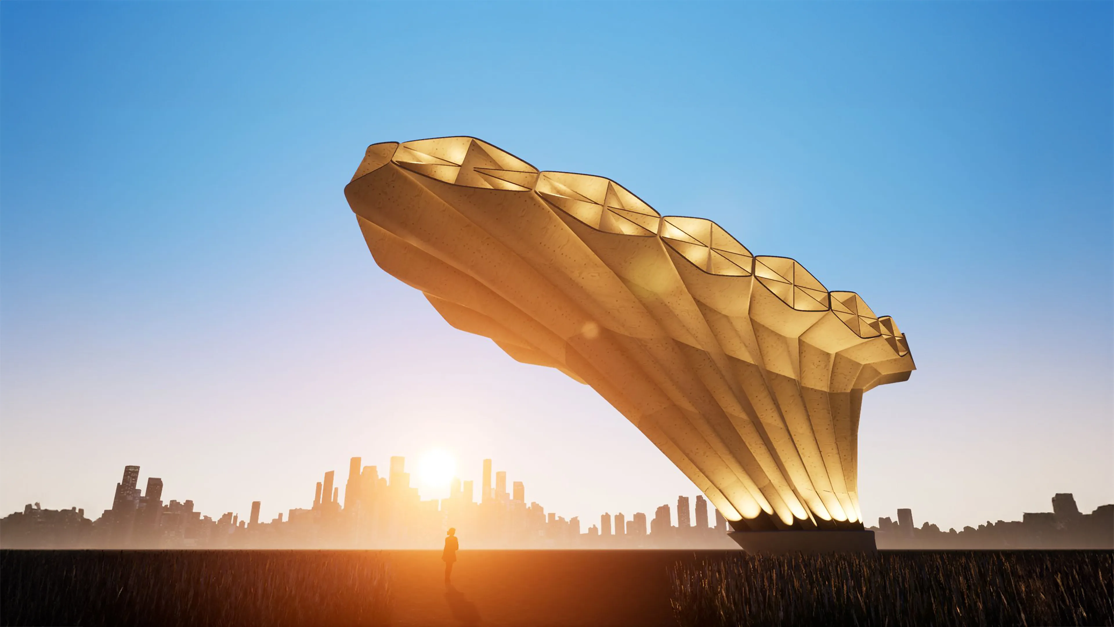 Day rendering of the Acropora pavilion.