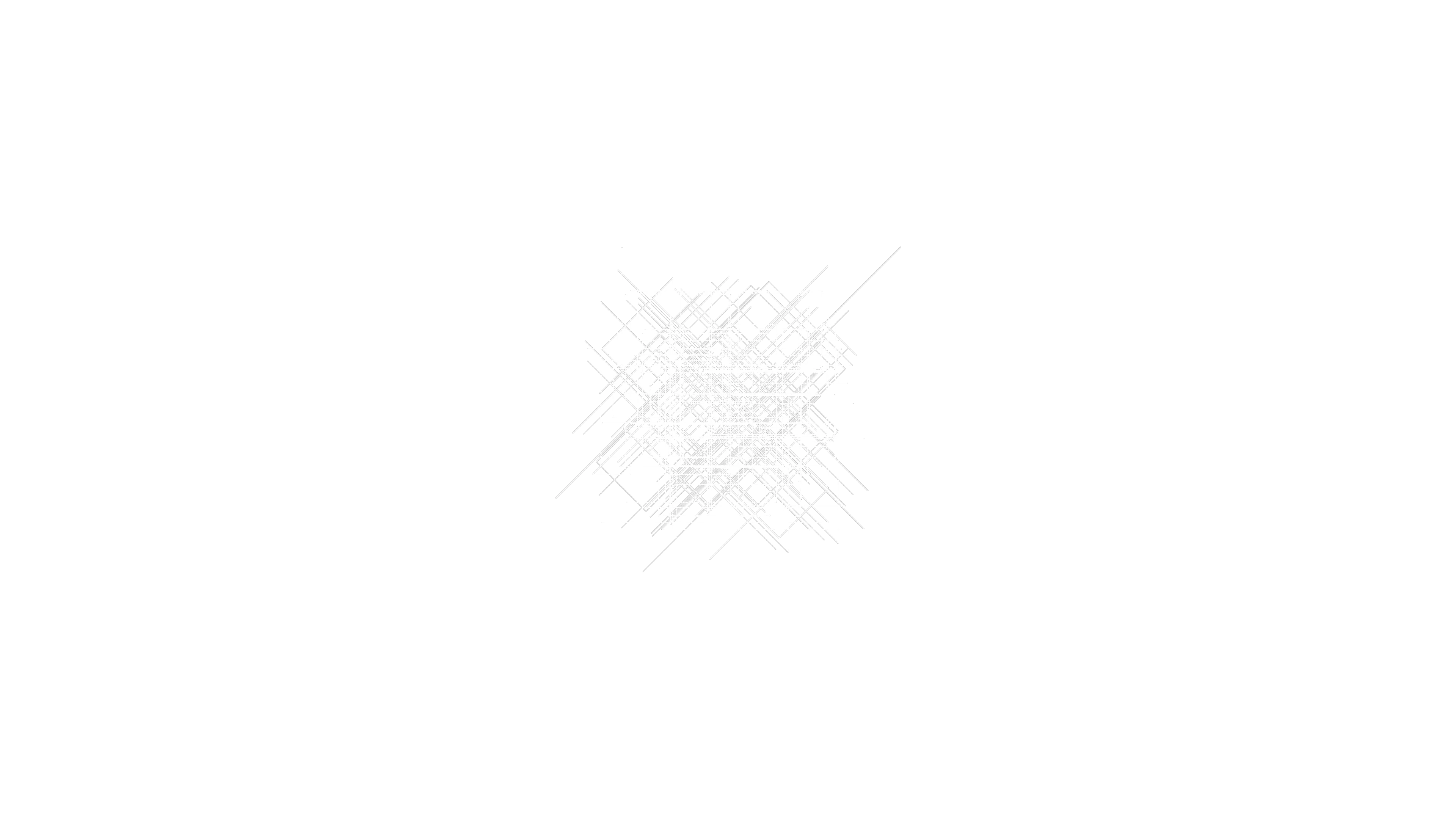 An abstract image showing many straight lines intersecting and rotated in angles multiples of 45 degrees.