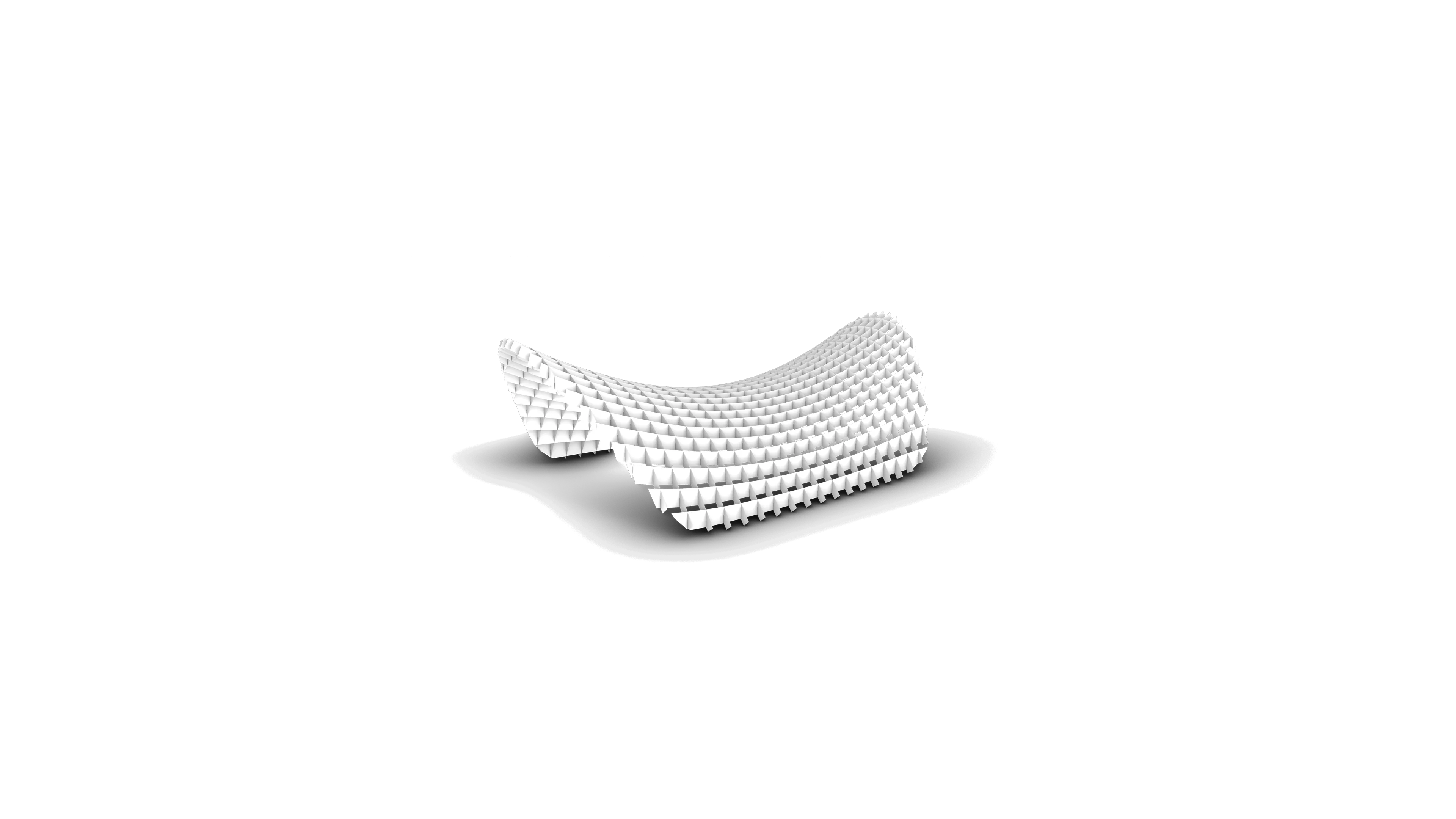 3D model of a waffle framework pavilion.