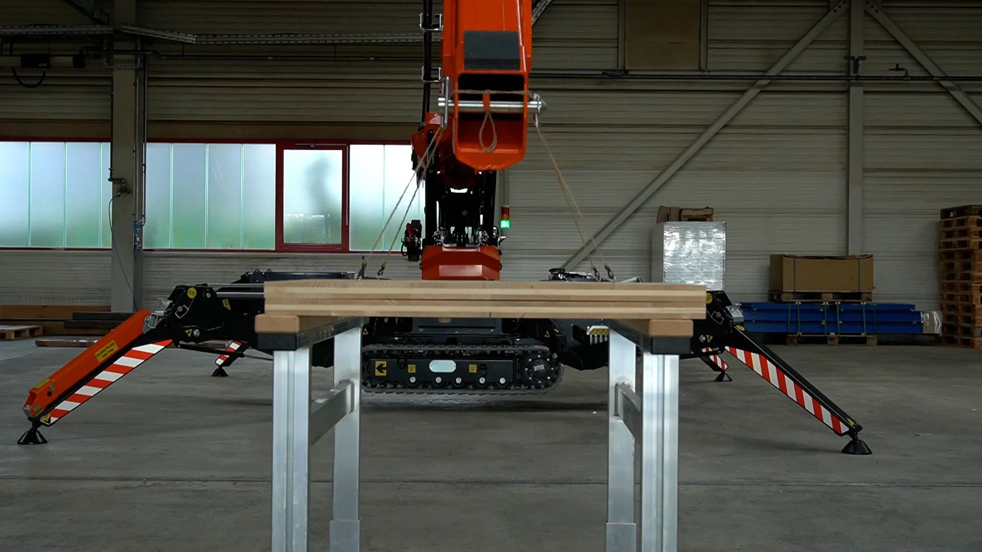 Figure 59d - Crane lowers the top panel to its final position.