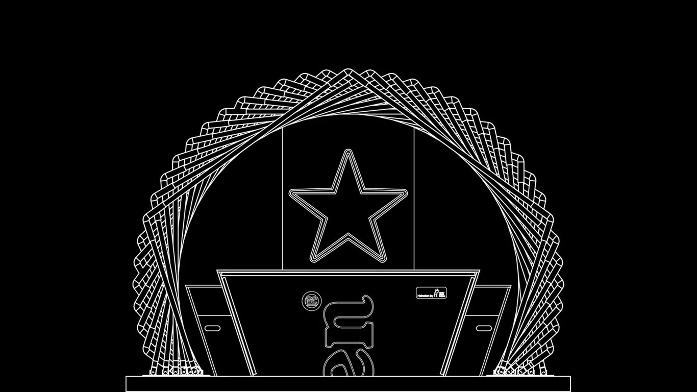 Frontansicht der Heineken-Bar.