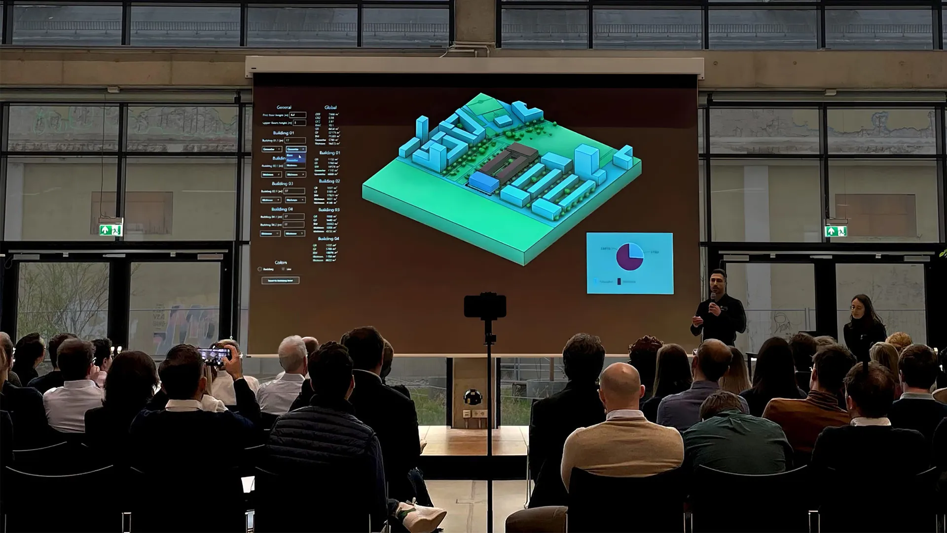 Daniel Nunes Locatelli presenting one of the tools used by BuildSystems.