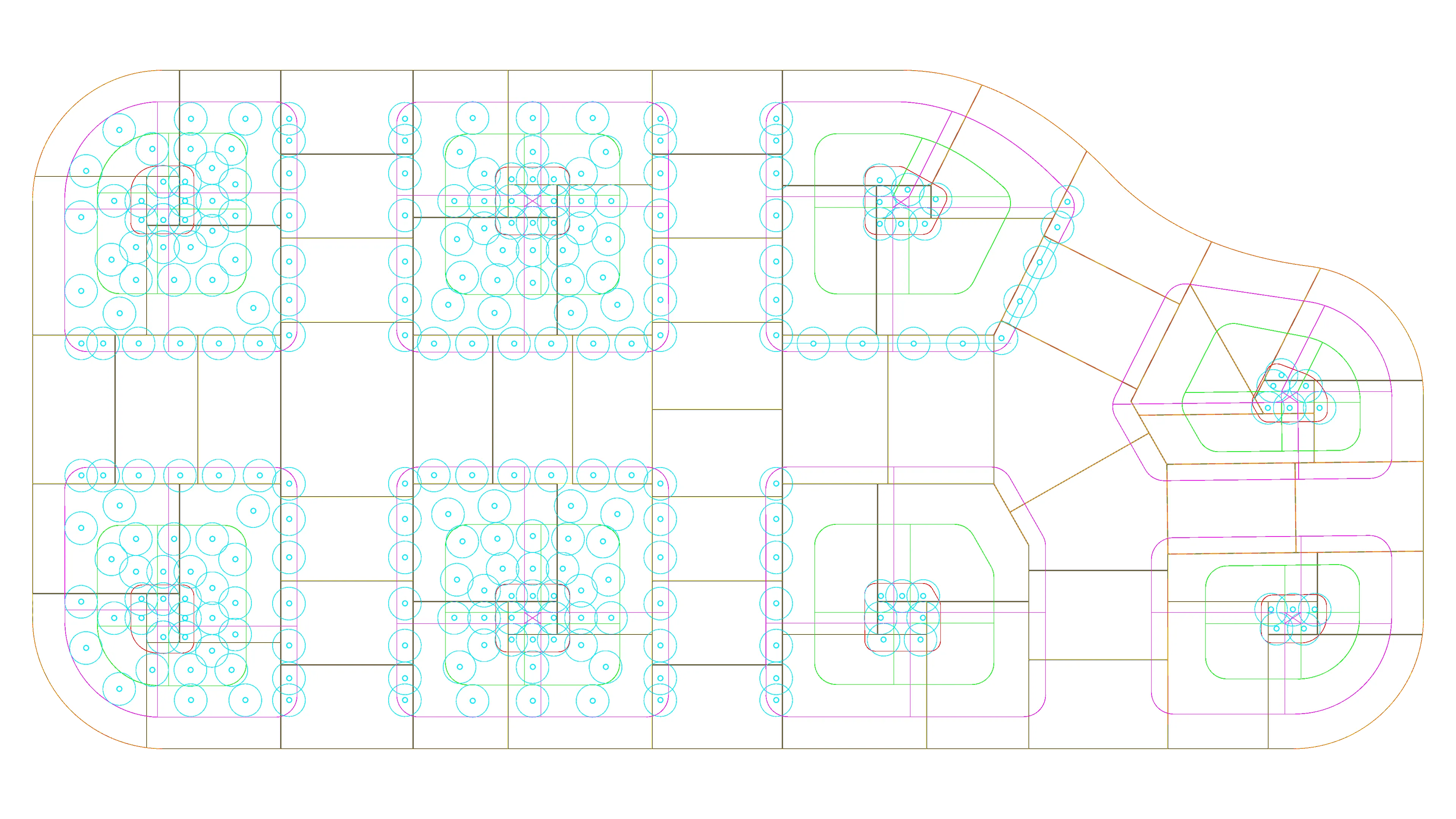 Figure 37 - Points to place the holes for the robotic clamps.