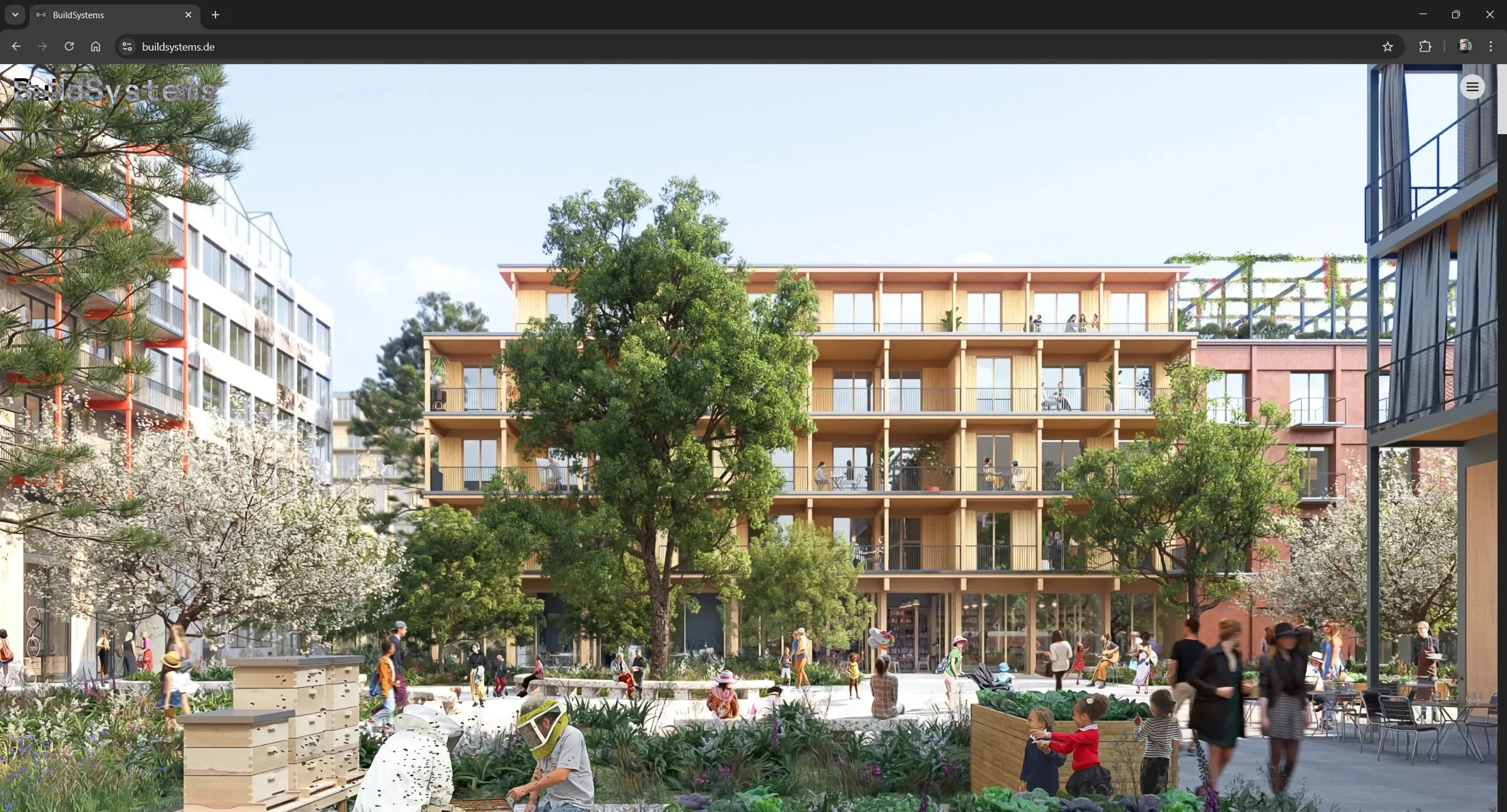 Desktop screenshot of the BuildSystems website