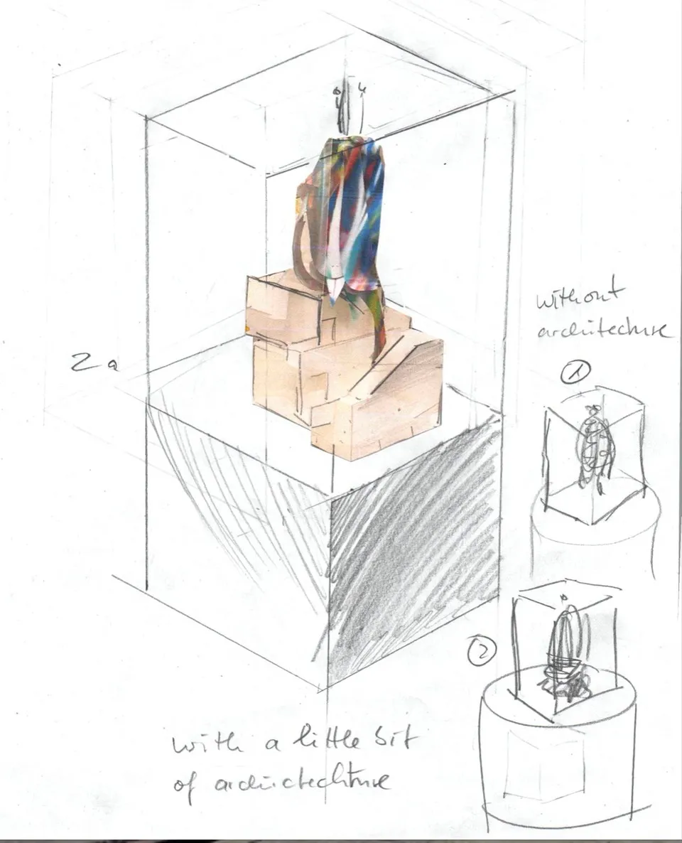 Drawings, mock-ups & preparations for Canyon - Katharina Grosse