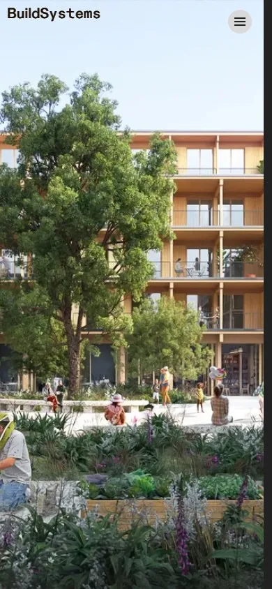 Mobile Ansicht der BuildSystems-Website.