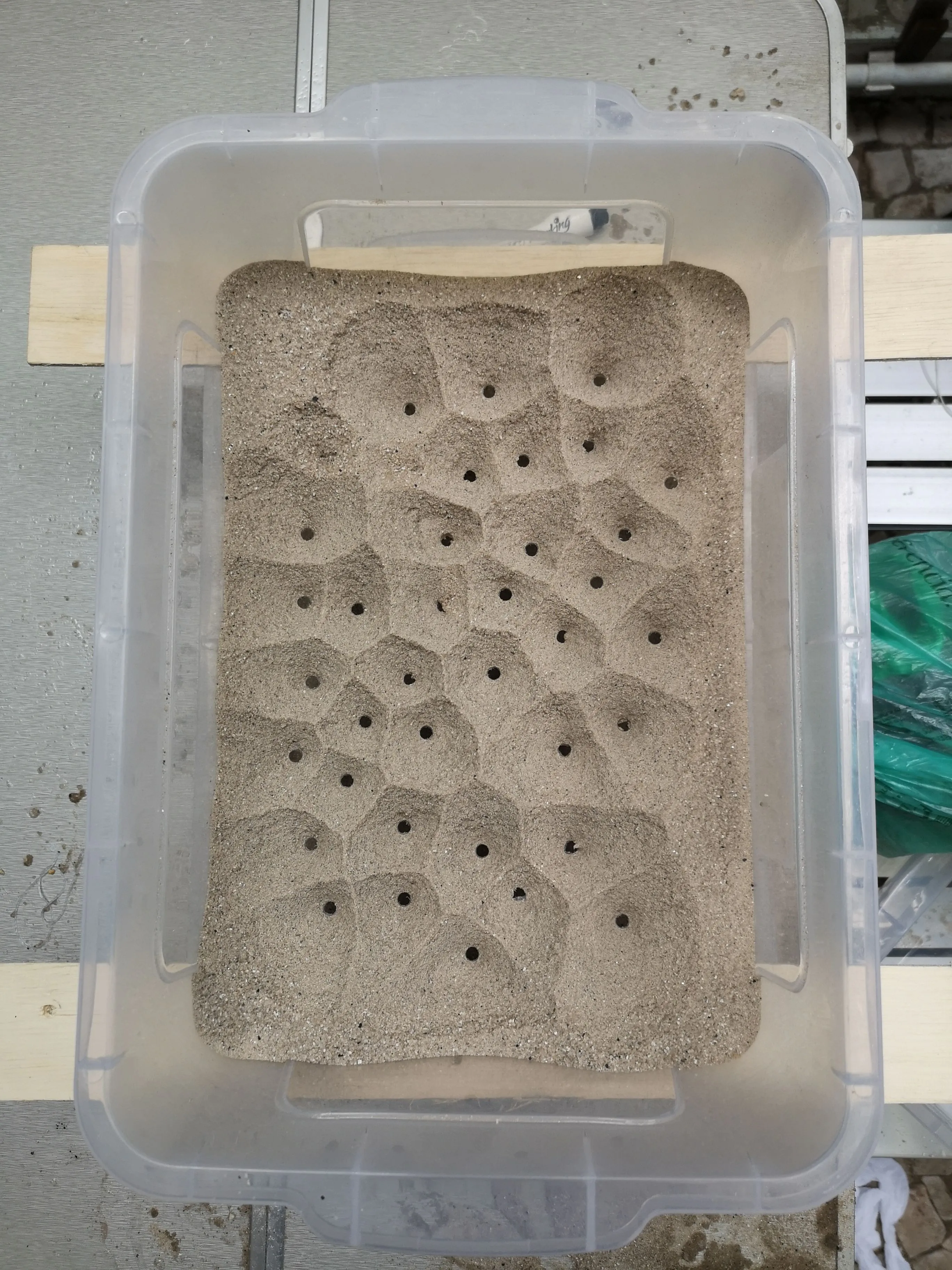 Form-finding Voronoi with sand