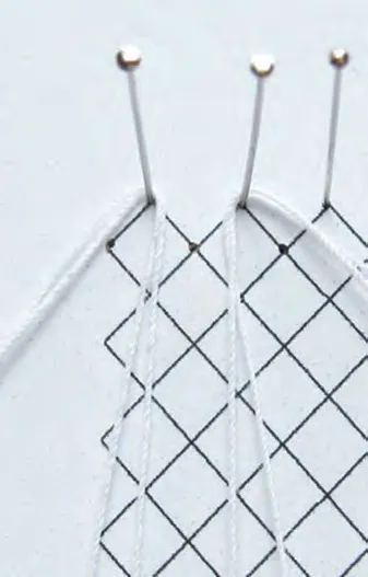 Steps of the bobbin lace technique